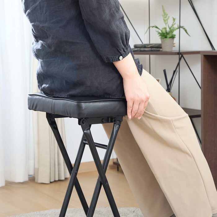 ハイチェアー イーグル BK ブラック 完成品 W360×D280×H600mm 2.4kg fj-51436の画像