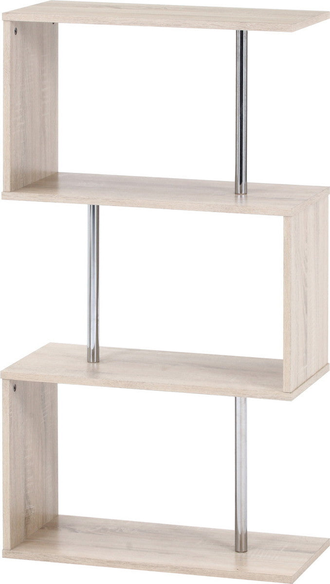 S字型ディスプレイラック3段 オーク L1036 オｰク 幅600×奥行290×高さ1086mm fj-51486の画像