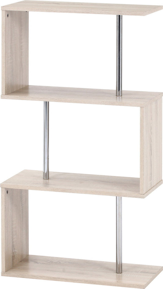 S字型ディスプレイラック3段 オーク L1036 オｰク 幅600×奥行290×高さ1086mm fj-51486の画像