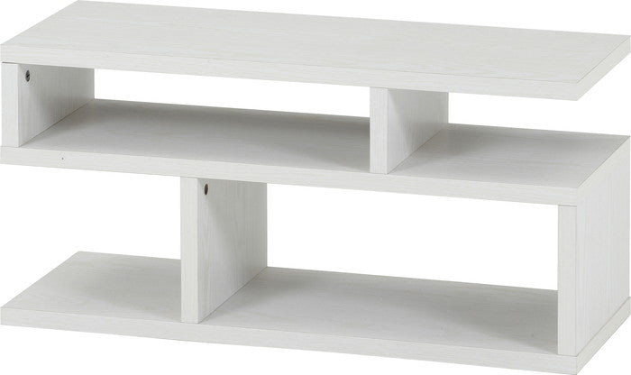 S字型テレビ台 TV台 80幅 オークWH H5143 オｰクホワイト 幅792×奥行295×高さ384mm fj-51489の画像