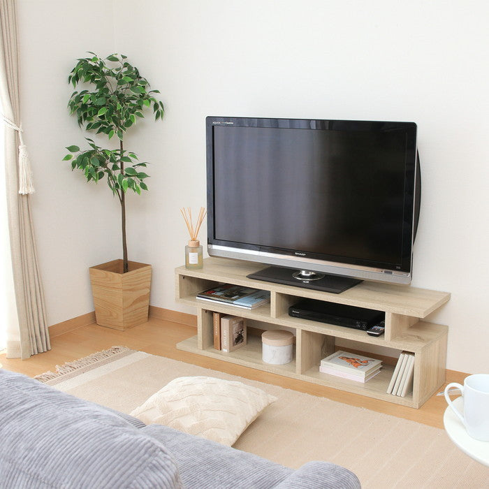 S字型テレビ台 TV台 120幅 オーク H5144 オｰク 幅1177×奥行295×高さ384mm fj-51490の画像