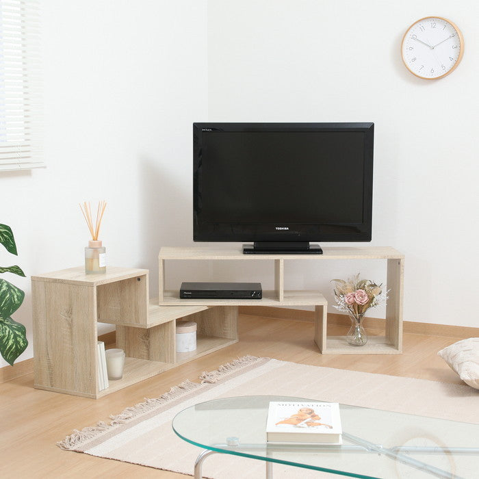 L字型伸縮テレビ台 TV台 テレビボード オーク 5142 オｰク 幅1050?2010×奥行296×高さ430mm fj-51492の画像