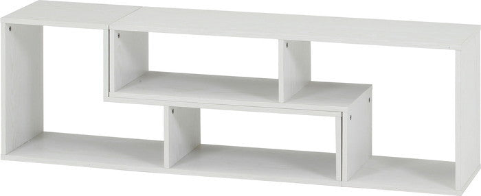 L字型伸縮テレビ台 TV台 テレビボード オークWH 5142 オｰクホワイト 幅1050?2010×奥行296×高さ430mm fj-51493の画像