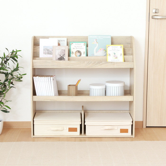 ブックラック 80幅 オーク 6762 オｰク 幅830×奥行295×高さ800mm fj-51496の画像