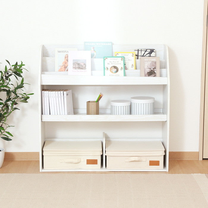 ブックラック 80幅 オークWH 6762 オｰクホワイト 幅830×奥行295×高さ800mm fj-51497の画像