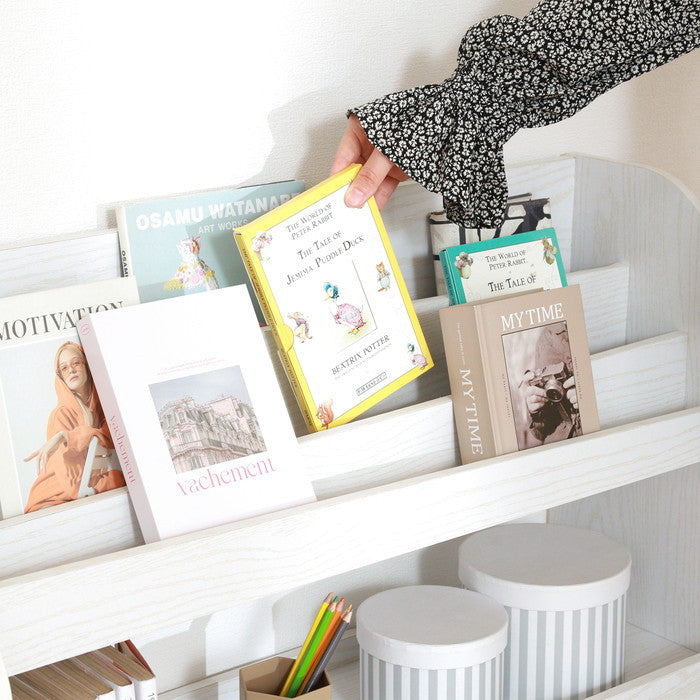 ブックラック 80幅 オークWH 6762 オｰクホワイト 幅830×奥行295×高さ800mm fj-51497の画像