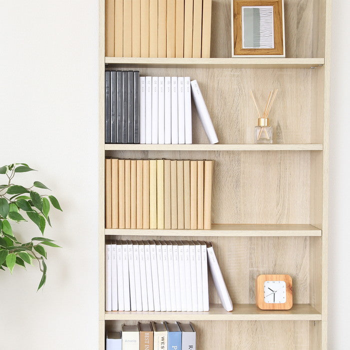 大容量スリム書棚 60幅 オーク A1352 オｰク 幅600×奥行225×高さ1800mm fj-51498の画像