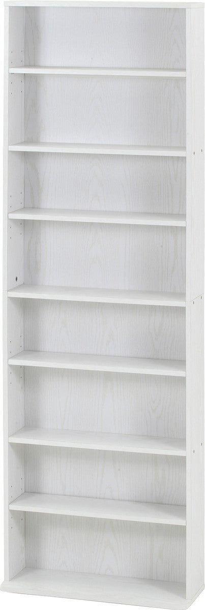 大容量スリム書棚 60幅 オークWH A1352 オｰクホワイト 幅600×奥行225×高さ1800mm fj-51499の画像