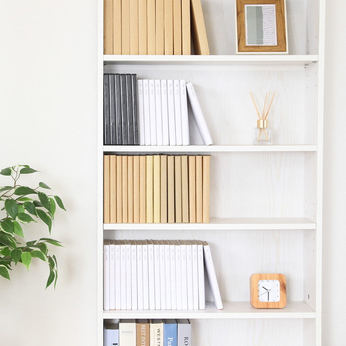 大容量スリム書棚 60幅 オークWH A1352 オｰクホワイト 幅600×奥行225×高さ1800mm fj-51499の画像