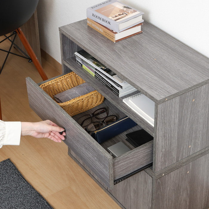 EZBO コネクトボックス 引出1杯 GY グレー 幅600×奥行320×高さ310 fj-51575の画像