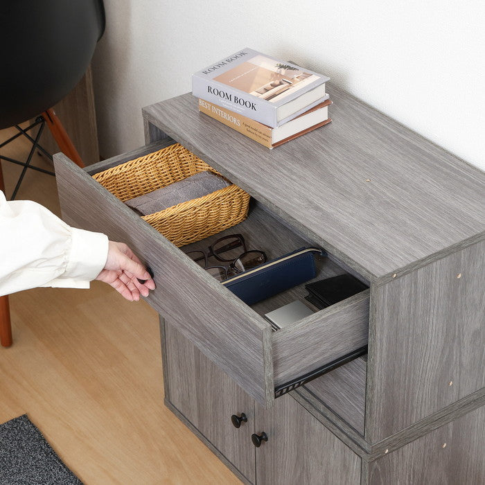 EZBO コネクトボックス 引出2杯 GY グレー 幅600×奥行320×高さ310 fj-51576の画像