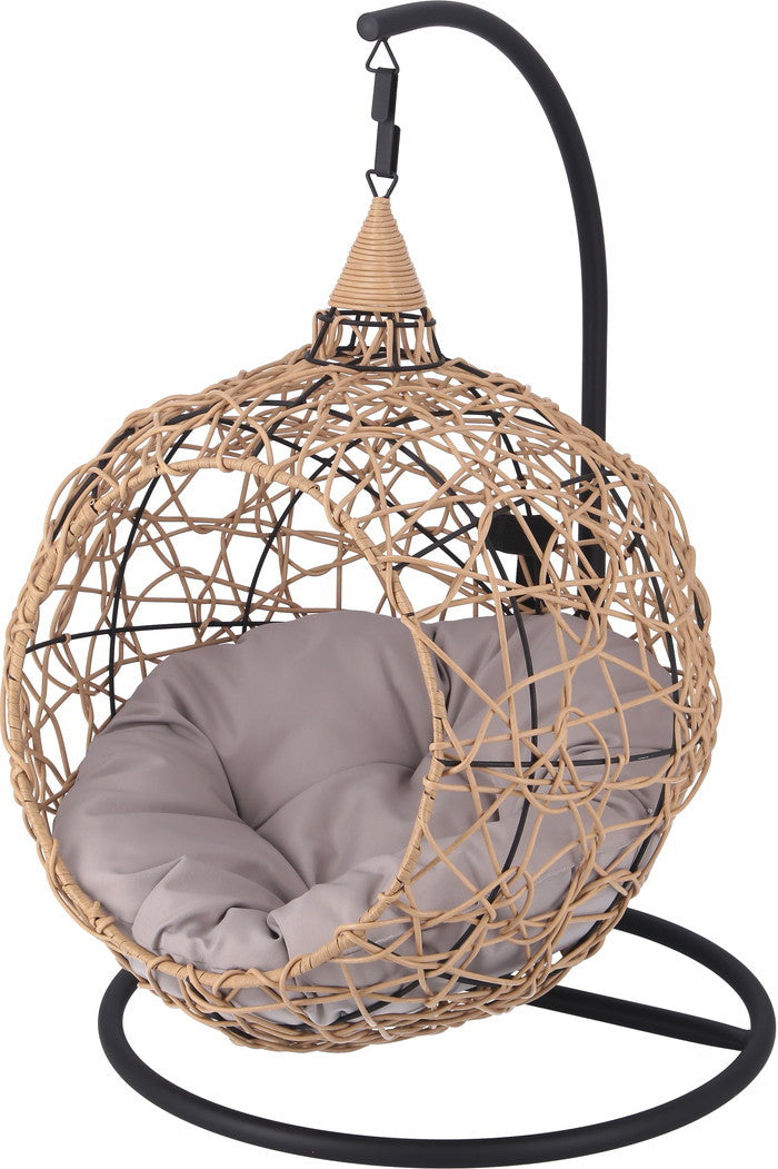 ペット用ハンギングチェア ラウンド NA ナチュラル 幅590×奥行685×高さ890mm fj-51736の画像