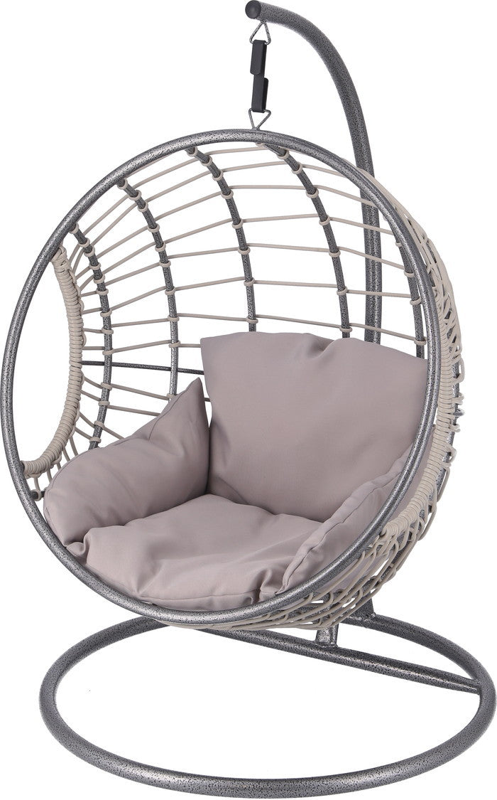 ペット用ハンギングチェア 半円 GY グレー 幅600×奥行615×高さ920mm fj-51739の画像