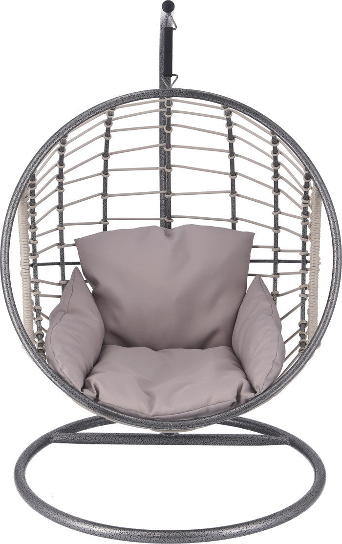 ペット用ハンギングチェア 半円 GY グレー 幅600×奥行615×高さ920mm fj-51739の画像