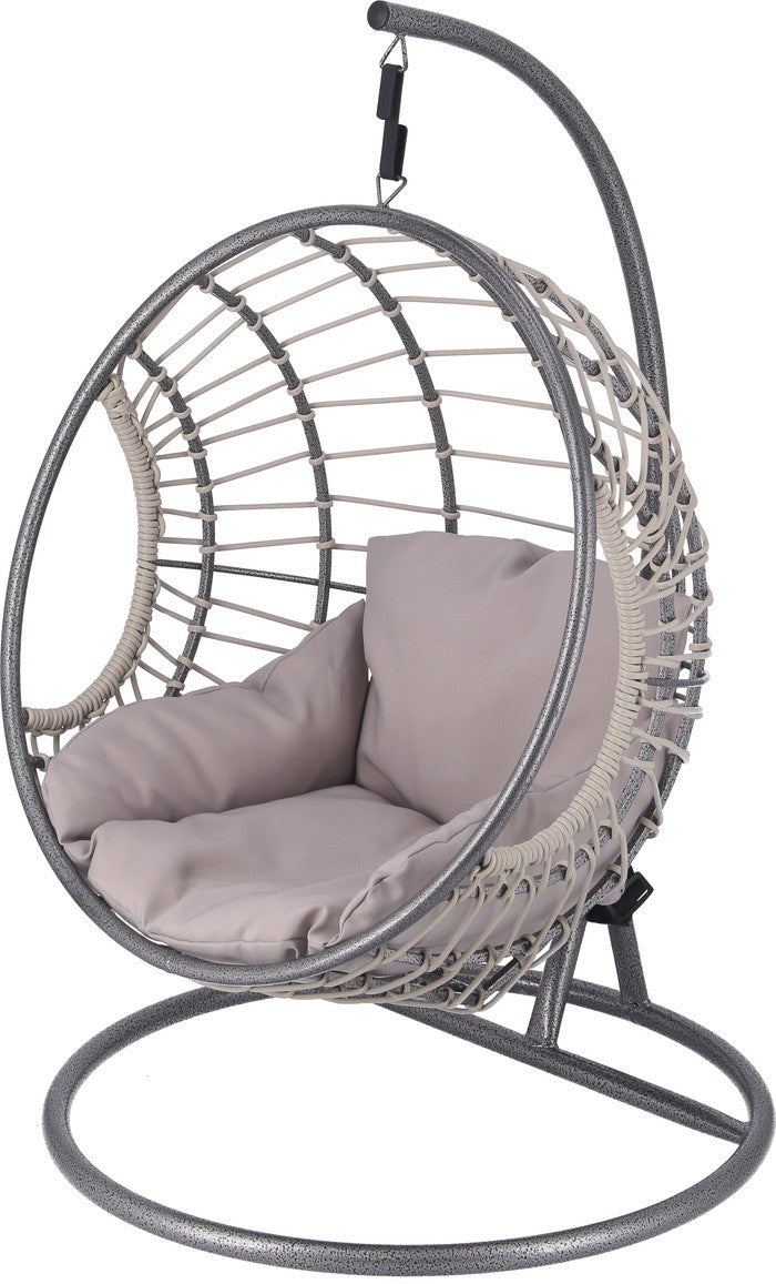 ペット用ハンギングチェア 半円 GY グレー 幅600×奥行615×高さ920mm fj-51739の画像