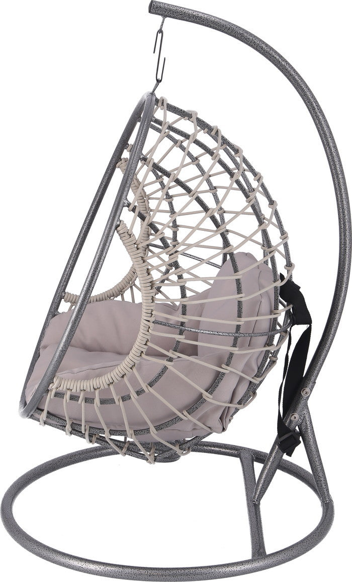 ペット用ハンギングチェア 半円 GY グレー 幅600×奥行615×高さ920mm fj-51739の画像