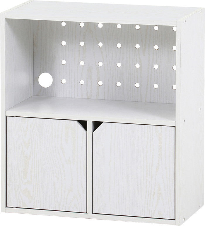 連結可能 収納ボックス オーク WH FBC609 オｰク ホワイト 幅600×奥行290×高さ646mm fj-52262の画像