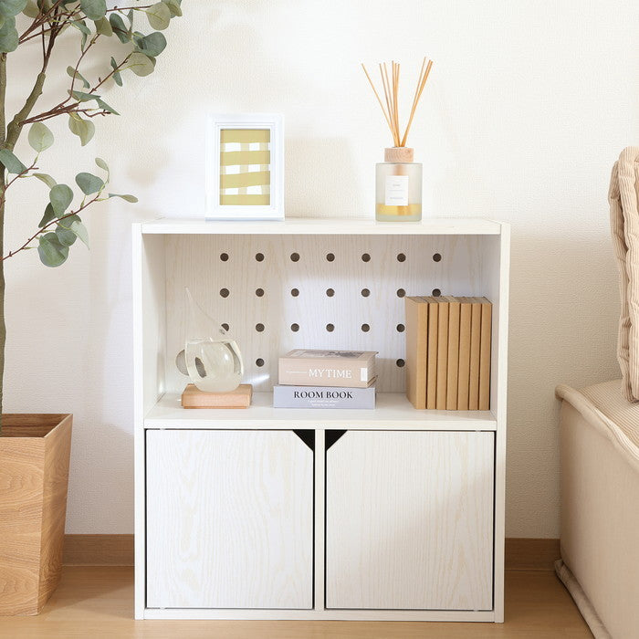 連結可能 収納ボックス オーク WH FBC609 オｰク ホワイト 幅600×奥行290×高さ646mm fj-52262の画像