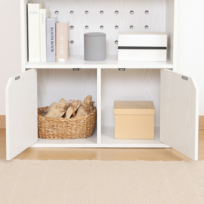 連結可能 収納ボックス オーク WH FBC609 オｰク ホワイト 幅600×奥行290×高さ646mm fj-52262の画像