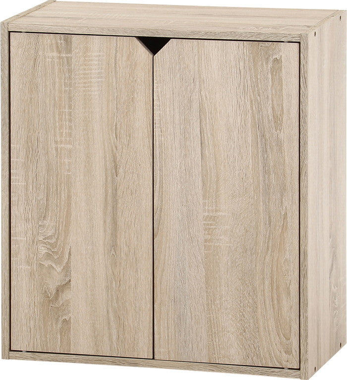 連結可能 収納ボックス 扉付 オーク FBC611 オｰク 幅600×奥行290×高さ646mm fj-52263の画像