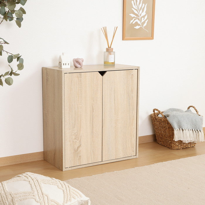 連結可能 収納ボックス 扉付 オーク FBC611 オｰク 幅600×奥行290×高さ646mm fj-52263の画像