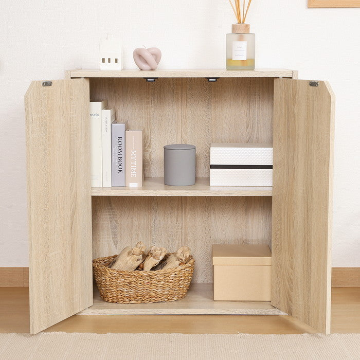 連結可能 収納ボックス 扉付 オーク FBC611 オｰク 幅600×奥行290×高さ646mm fj-52263の画像