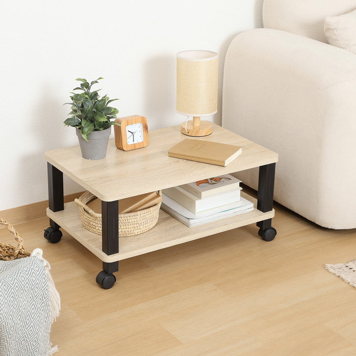 フィット マルチテーブル キャスター付 オーク FBC612 オｰク 幅595×奥行390×高さ285mm fj-52265の画像