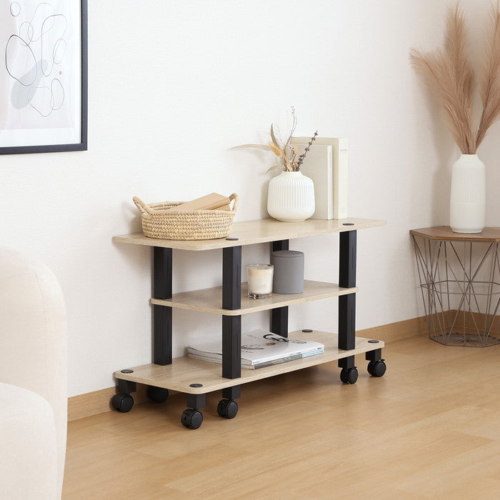 フィット テレビ台 TV台 キャスター付 オーク FBC617 オｰク 幅800×奥行295×高さ445mm fj-52271の画像