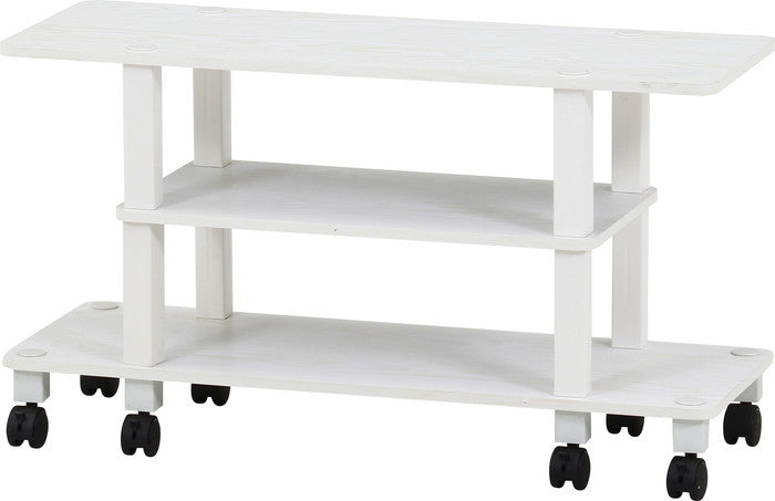 フィット テレビ台 TV台 キャスター付 オークWH FBC617 オｰク ホワイト 幅800×奥行295×高さ445mm fj-52272の画像