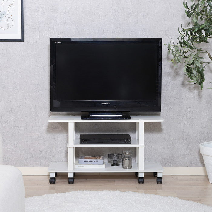 フィット テレビ台 TV台 キャスター付 オークWH FBC617 オｰク ホワイト 幅800×奥行295×高さ445mm fj-52272の画像