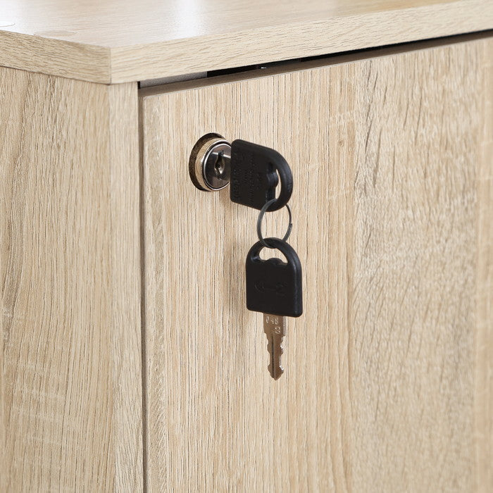 鍵付き収納ボックス オーク FBC620 オｰク 幅390×奥行310×高さ720mm fj-52275の画像