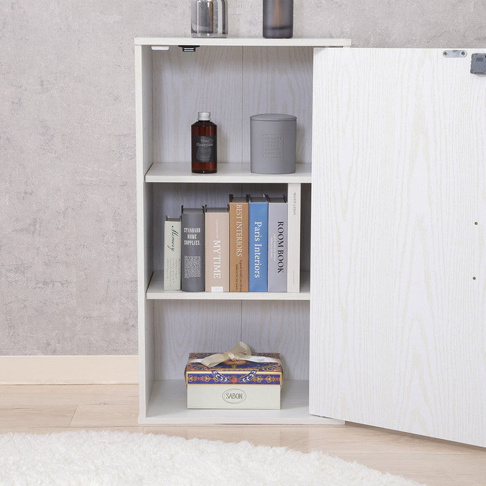 鍵付き収納ボックス オークWH FBC620 オｰク ホワイト 幅390×奥行310×高さ720mm fj-52276の画像