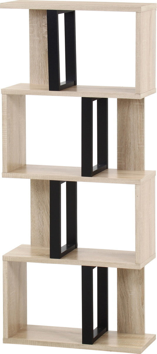 S字ディスプレイラック 4段 オーク YM198-1 オｰク 幅590×奥行235×高さ1385mm fj-52277の画像