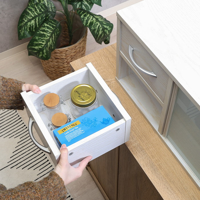 カウンター上収納ラック 60幅 オークWH FBC649 オｰクホワイト 幅600×奥行265×高さ290mm fj-52284の画像