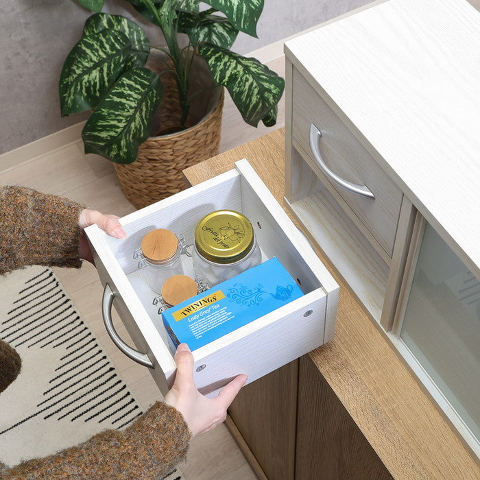 カウンター上収納ラック 90幅 オークWH FBC650 オｰクホワイト 幅900×奥行265×高さ290mm fj-52286の画像