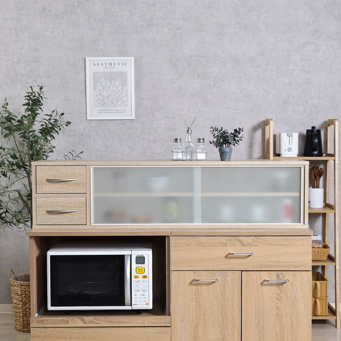 カウンター上収納ラック 120幅 オーク FBC651 オｰク 幅1200×奥行265×高さ290mm fj-52287の画像