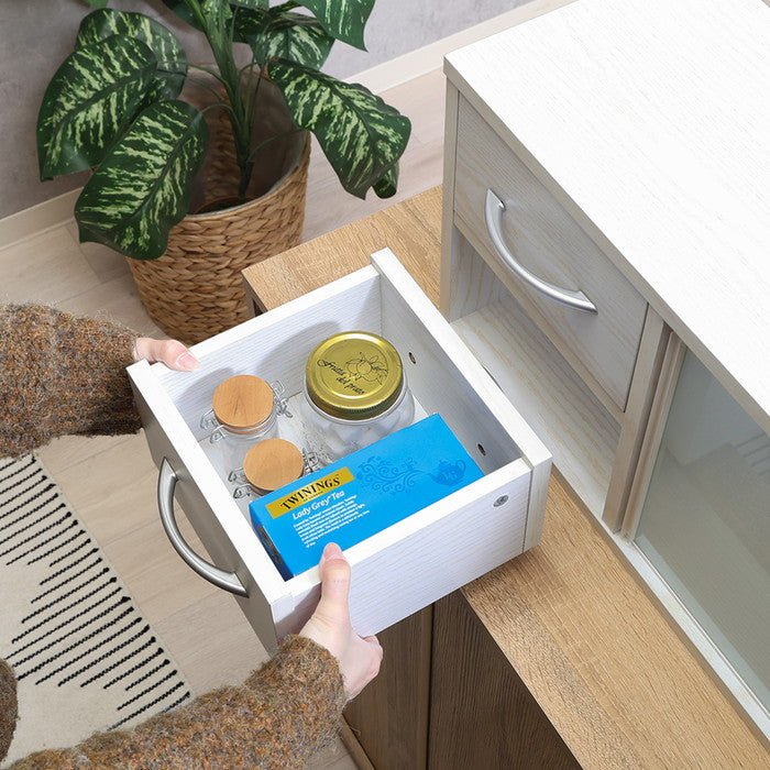 カウンター上収納ラック 120幅 オークWH FBC651 オｰクホワイト 幅1200×奥行265×高さ290mm fj-52288の画像