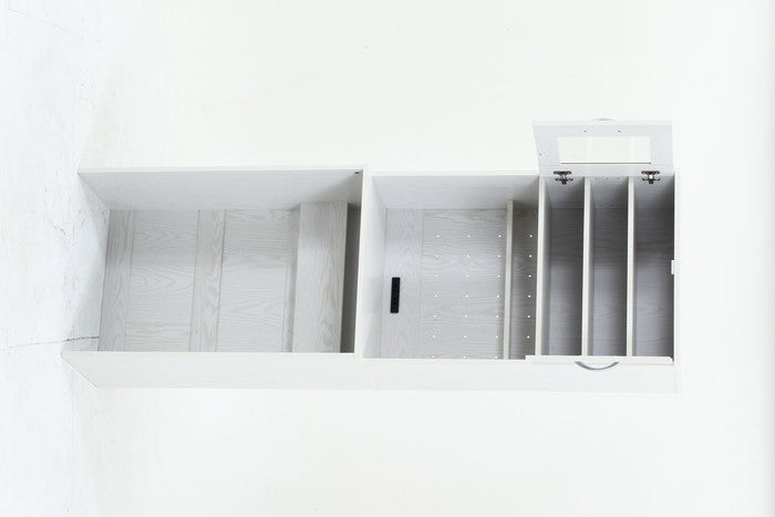 ゴミ箱上キャビネット 60幅 オークWH FBC654 オｰクホワイト 幅590×奥行398×高さ1800mm fj-52290の画像