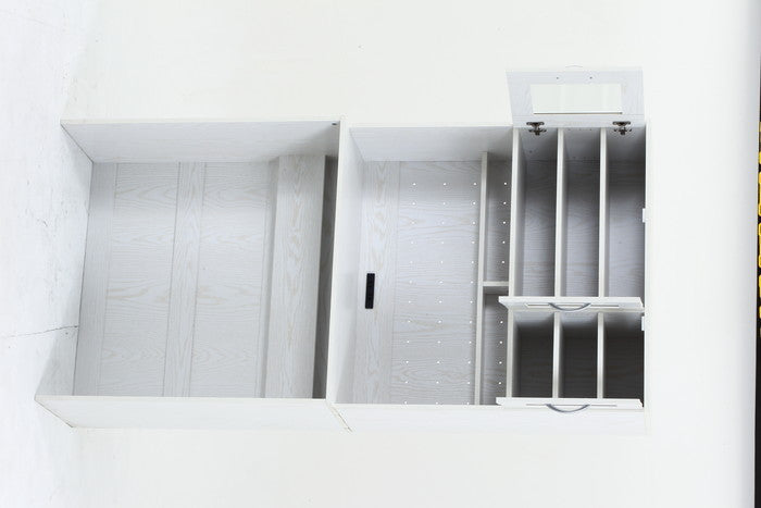 ゴミ箱上キャビネット 90幅 オークWH FBC655 オｰクホワイト 幅885×奥行398×高さ1800mm fj-52292の画像