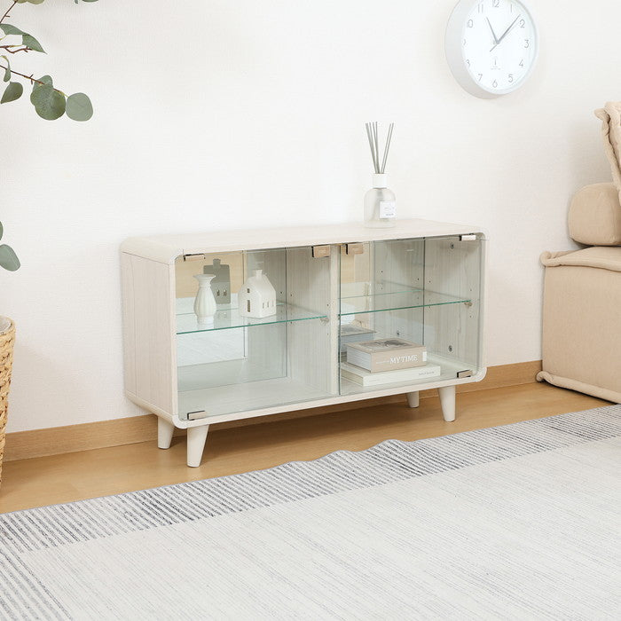 コレクションシェルフ クレール ワイド ホワイトウォッシュ FBC666-1 ホワイトウォッシュ 幅795×奥行250×高さ460mm fj-52296の画像