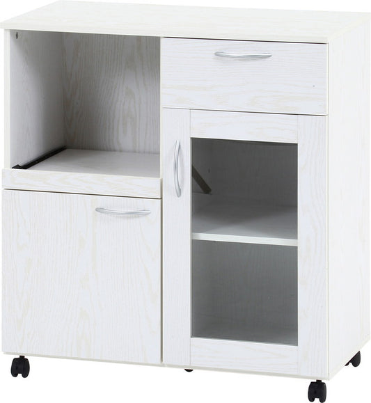 キッチンワゴン オークWH 6535 オｰクホワイト 幅768×奥行398×高さ840mm fj-52303の画像