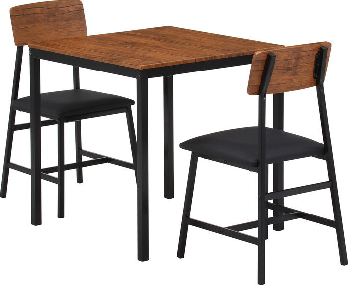 マリー ダイニング セット3点 ヴィンテージ D01392-3 BR ブラウン 幅700×奥行700×高さ720mm fj-52358の画像