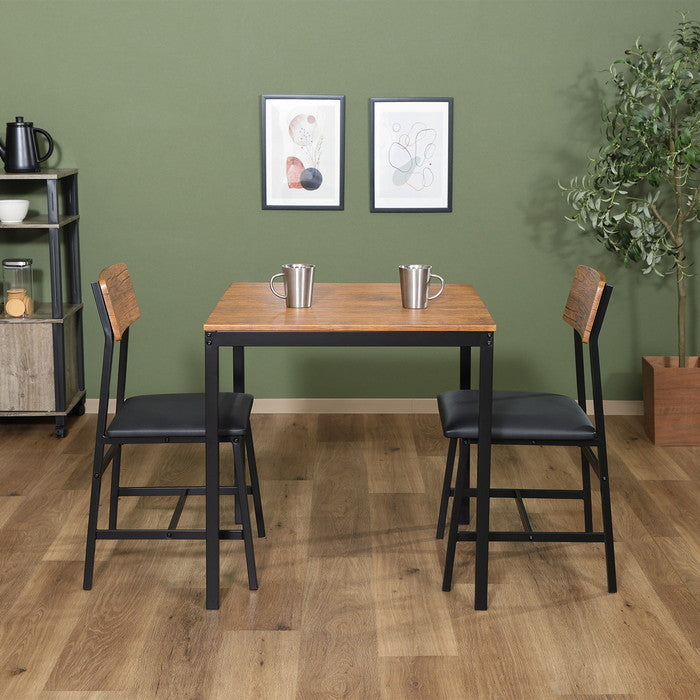 マリー ダイニング セット3点 ヴィンテージ D01392-3 BR ブラウン 幅700×奥行700×高さ720mm fj-52358の画像