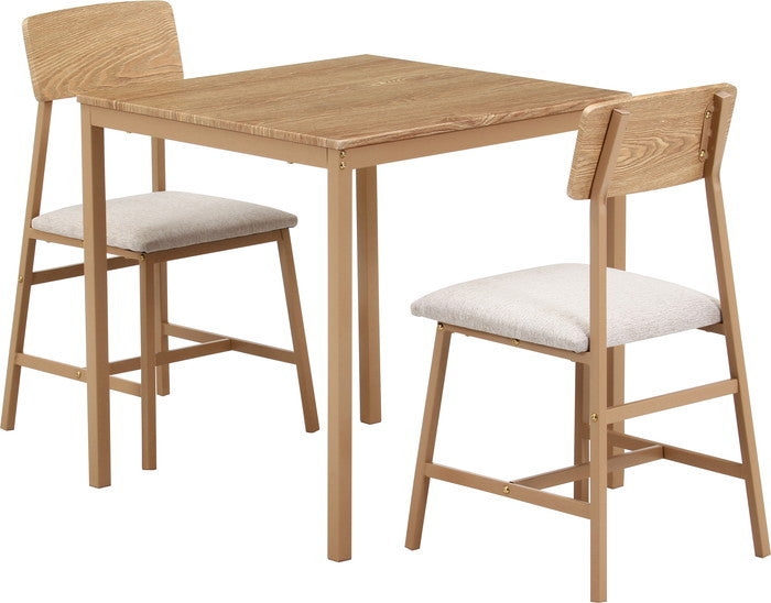 マリー ダイニング セット3点 ベージュカラー D01392-3 BE ベｰジュ 幅700×奥行700×高さ720mm fj-52359の画像