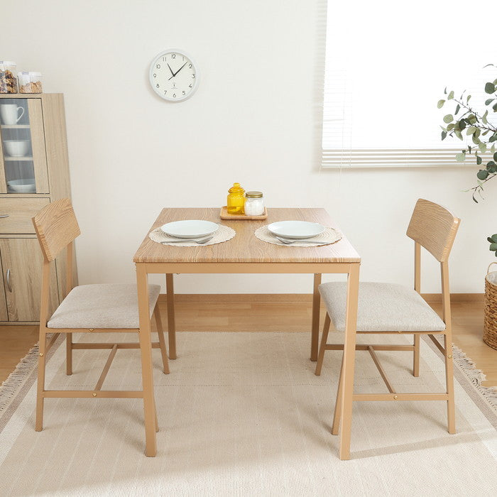 マリー ダイニング セット3点 ベージュカラー D01392-3 BE ベｰジュ 幅700×奥行700×高さ720mm fj-52359の画像