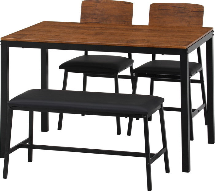 マリー ダイニング セット4点 ヴィンテージ D01392-4 BR ブラウン 幅1100×奥行700×高さ720mm fj-52360の画像