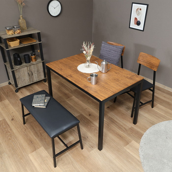 マリー ダイニング セット4点 ヴィンテージ D01392-4 BR ブラウン 幅1100×奥行700×高さ720mm fj-52360の画像