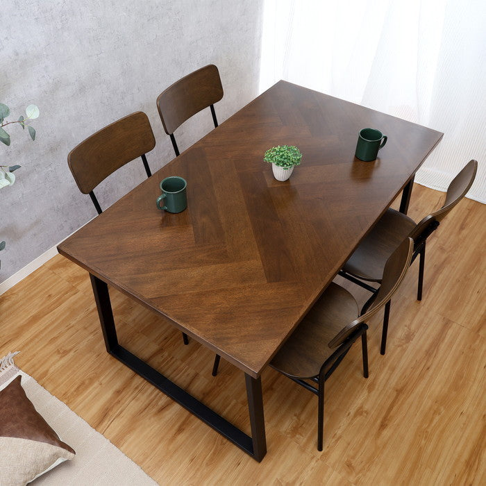 DECO ダイニングテーブル ブラウン 幅1400×奥行800×高さ720 fj-52431の画像