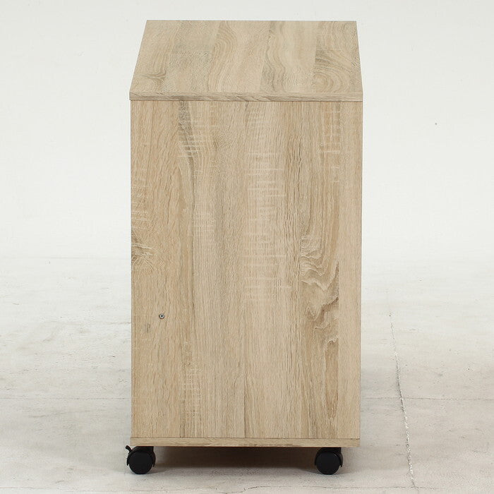 マルチワゴン 引き出し1杯タイプ オーク 組立品 W800×D396×H675mm 22.5kg fj-52491の画像