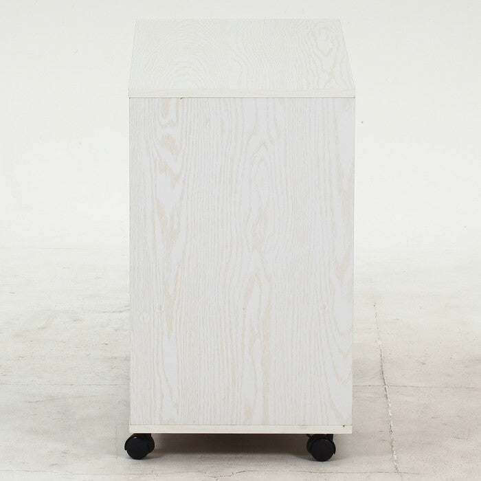 マルチワゴン 引き出し1杯タイプ オークWH オークホワイト 組立品 W800×D396×H675mm 22.5kg fj-52492の画像